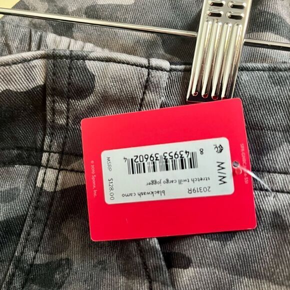 NWT- Spanx Stretch Mid Rise Twill Joggers- Grey Camo- Medium - Picture 3 of 7